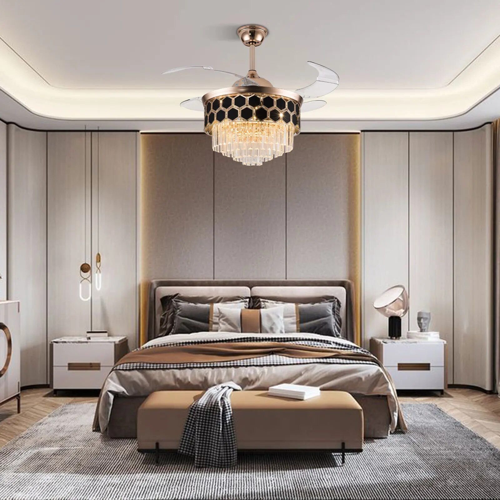 42″ Crystal LED Ceiling Fan Furniture 42