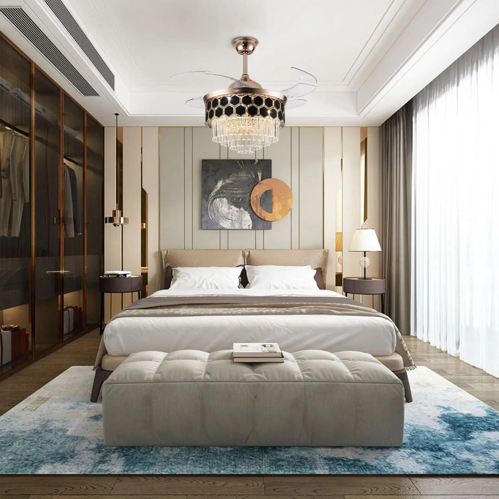 42″ Crystal LED Ceiling Fan Furniture 42