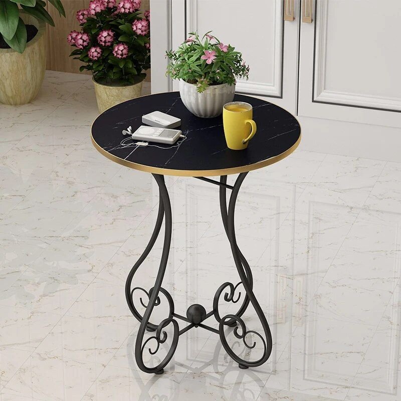 Chic European-Style Iron Round Side Table - Light Luxury Modern Home Accent Bathroom Cabinet Bathroom Mirror Bowls Cat Chopping Boards christmas gift cat christmas gift dog Dog Furniture Kitchen Utensil Set