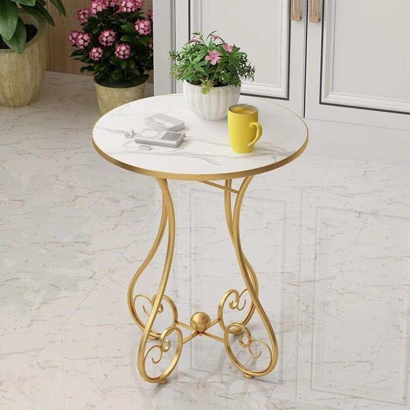 Chic European-Style Iron Round Side Table - Light Luxury Modern Home Accent Bathroom Cabinet Bathroom Mirror Bowls Cat Chopping Boards christmas gift cat christmas gift dog Dog Furniture Kitchen Utensil Set