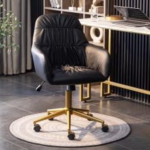 Ergonomic Leather Swivel Office Chair with High Backrest and Fixed Armrests Chair Furniture