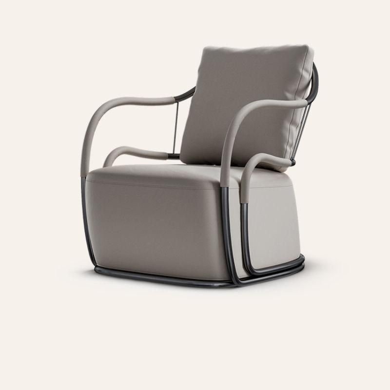 Italian High-End Leather Leisure Chair for Big Villas and Balconies Chair Furniture