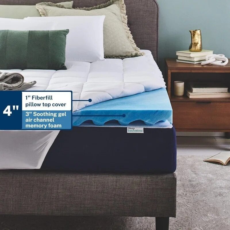 King Size Dual Layer Memory Foam Mattress Topper - Ultra Soft & Cooling Gel Enhanced Comfort Bathroom Cabinet Bathroom Mirror Bowls Cat Chopping Boards christmas gift cat christmas gift dog Dog Furniture Kitchen Utensil Set