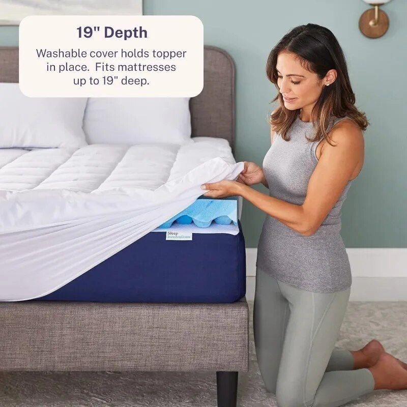 King Size Dual Layer Memory Foam Mattress Topper - Ultra Soft & Cooling Gel Enhanced Comfort Bathroom Cabinet Bathroom Mirror Bowls Cat Chopping Boards christmas gift cat christmas gift dog Dog Furniture Kitchen Utensil Set
