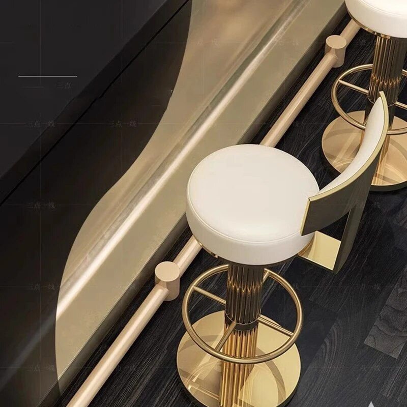 Luxury Adjustable Swivel Bar Stool – Modern Nordic Style Metal Bar Chair Furniture