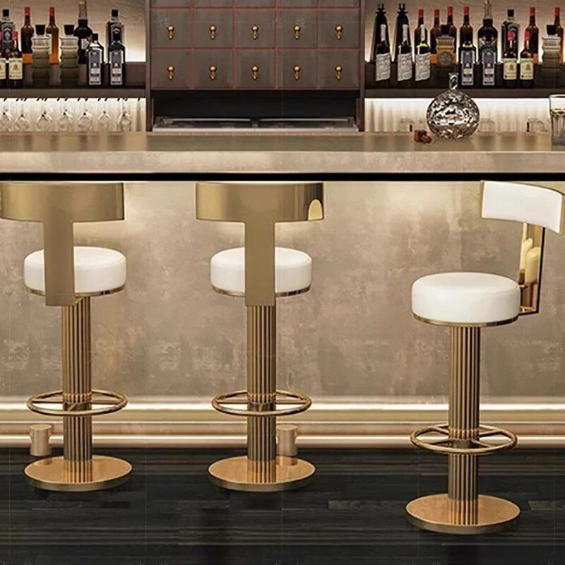 Luxury Adjustable Swivel Bar Stool – Modern Nordic Style Metal Bar Chair Furniture