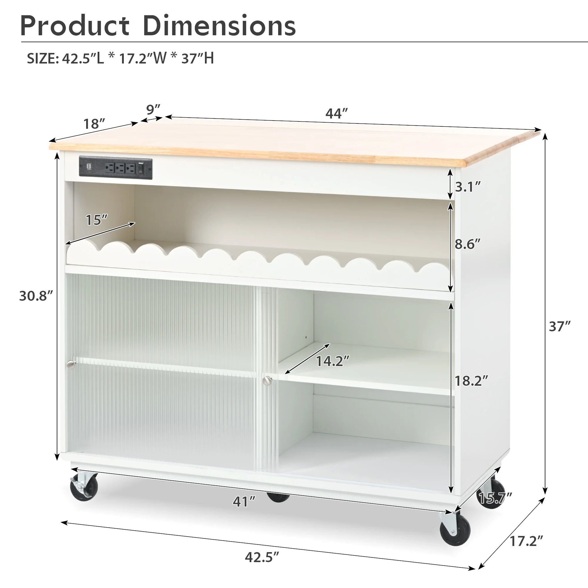 Luxury LED-Lit Kitchen Island Cart with Sliding Glass Doors and Integrated Power Outlets Bathroom Cabinet Bathroom Mirror Bowls Cat Chopping Boards christmas gift cat christmas gift dog Dog Furniture Kitchen Utensil Set