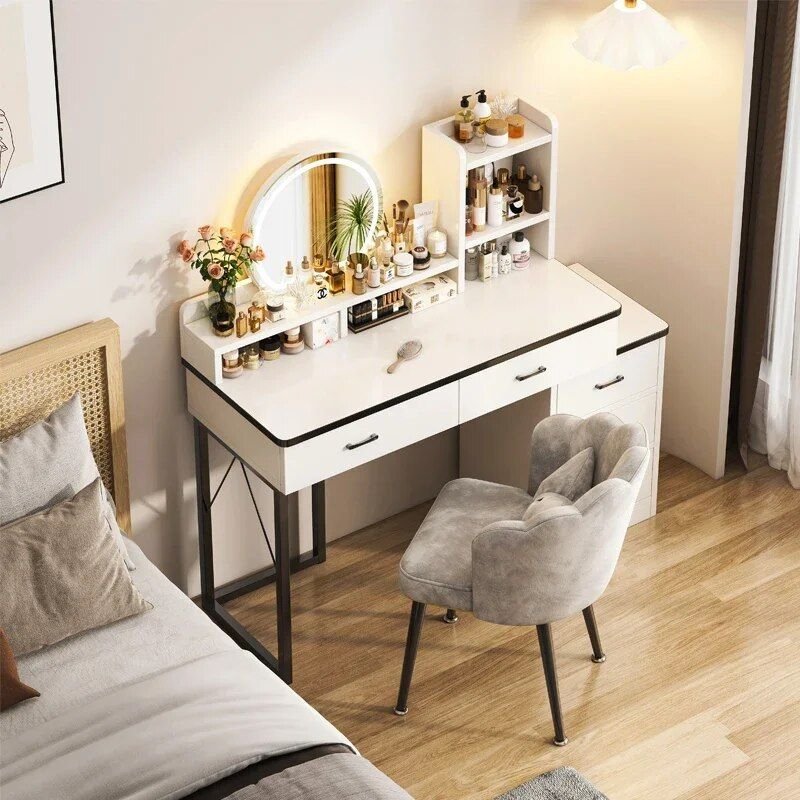 Luxury Nordic-Inspired Dressing Table & Stool Set – Elegant Modern Bedroom Vanity Bathroom Cabinet Bathroom Mirror Bowls Cat Chopping Boards christmas gift cat christmas gift dog Dog Furniture Kitchen Utensil Set