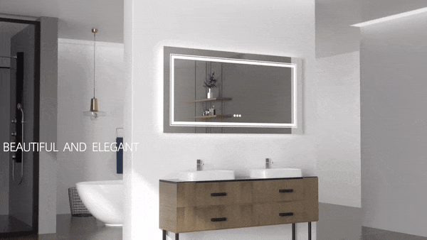 Modern Full-Length LED Lighted Bathroom Mirror with Touch Sensor, Anti-Fog, and Dimmable Features Bathroom Mirror Furniture