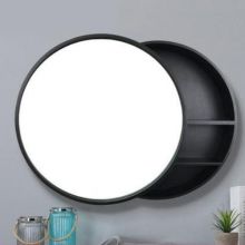 Modern Nordic Solid Wood Mirrored Cabinet with Integrated Light and Demister Furniture