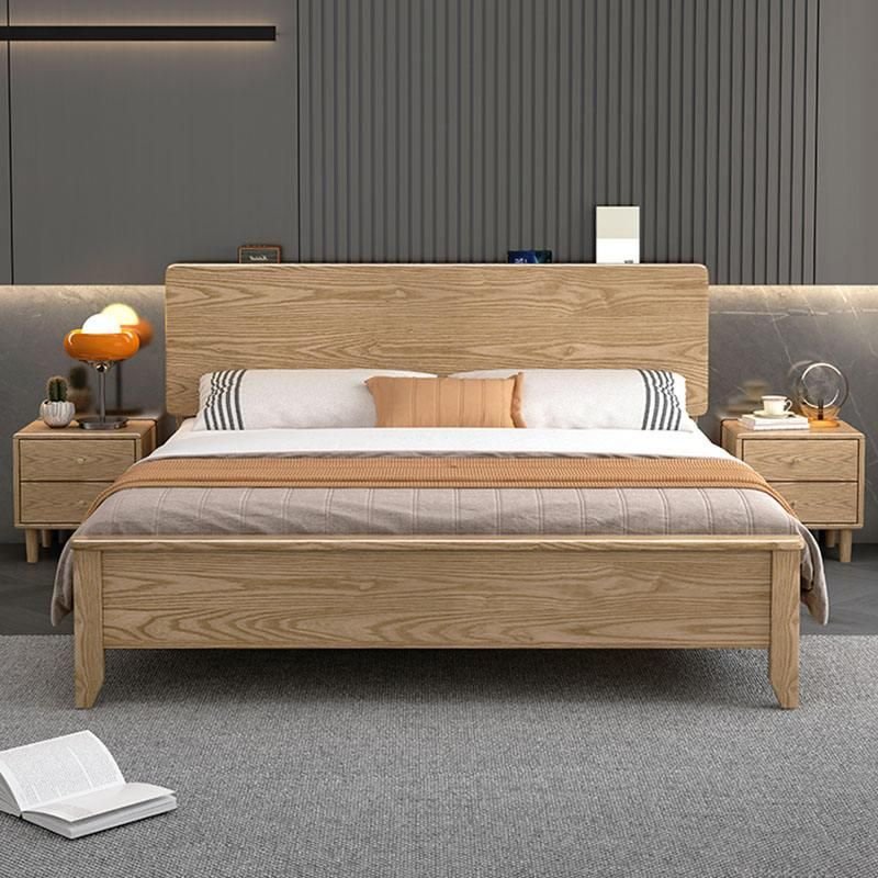Twin Size Luxury Comforter Hotel Bed - Modern Japanese Style Wood Furn Furniture